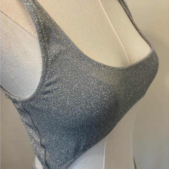 SKIMS Glittering Silver Bathing Suit - Picture 3 of 5